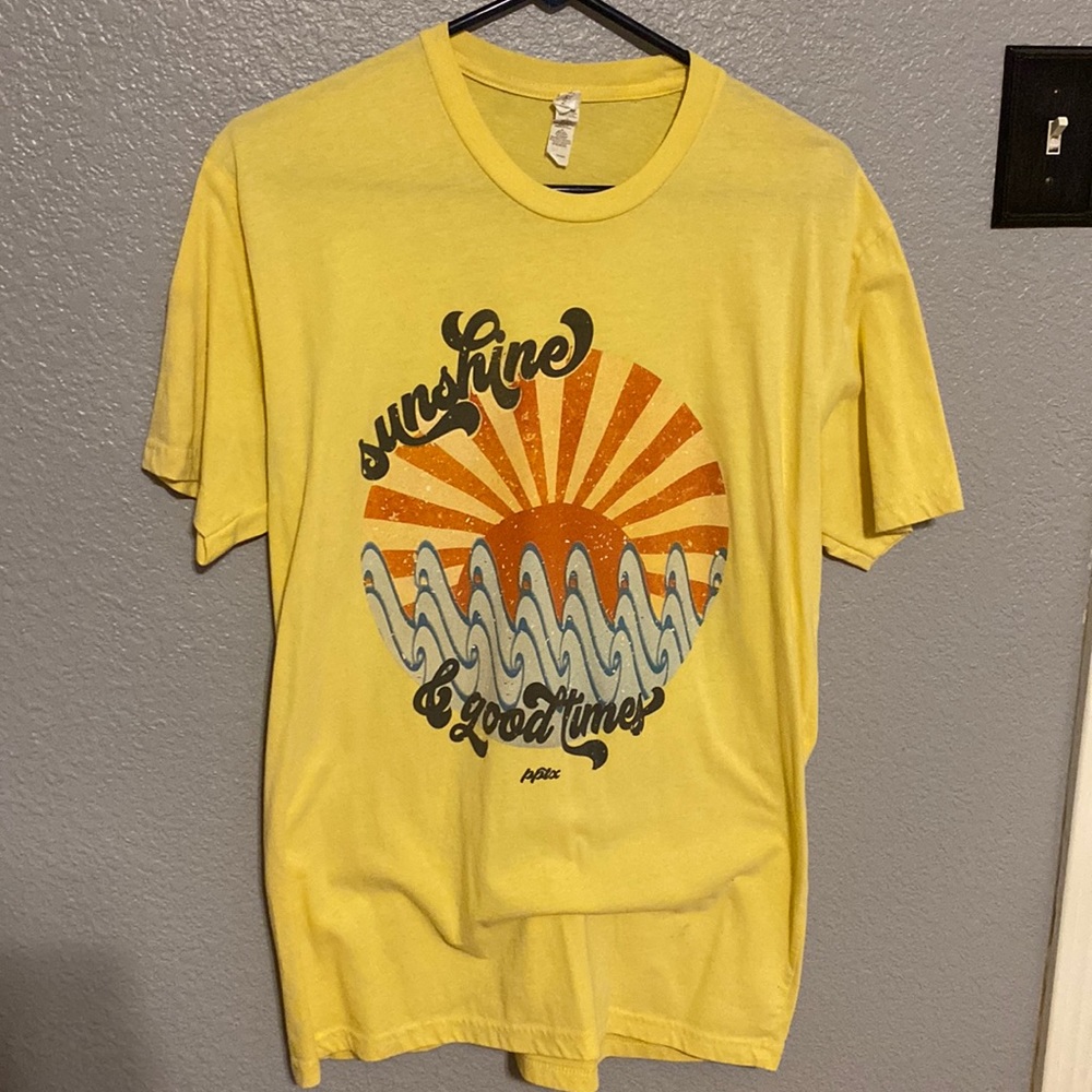 Next Level tee. Sunshine and Good Times tshirt. Beach Sun Waves.
